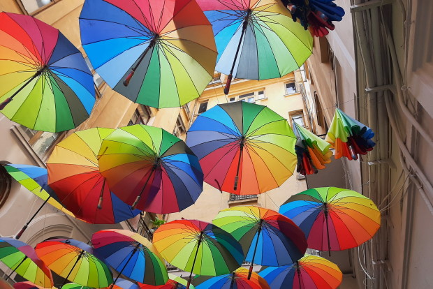 Umbrella street Bucharest